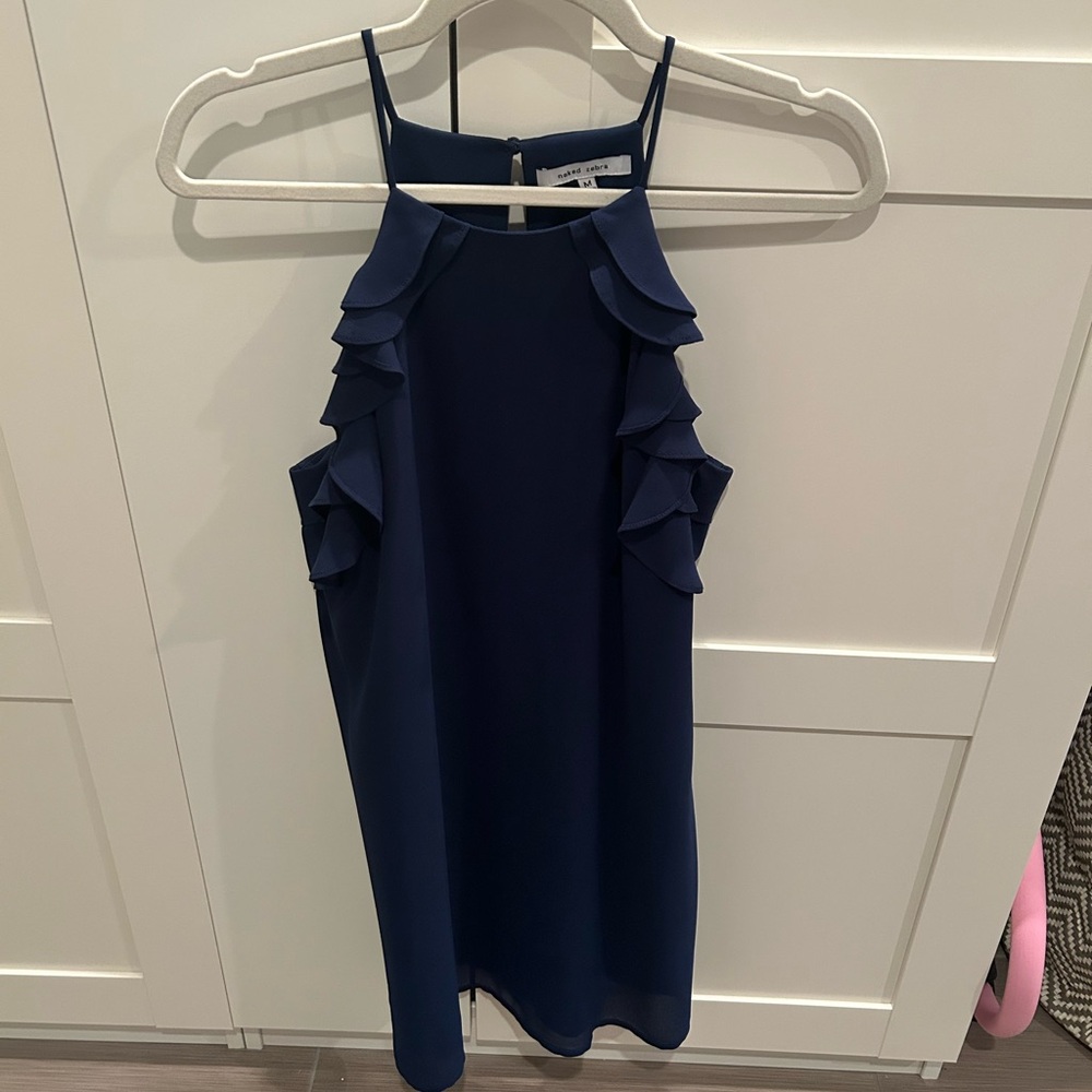 Naked Zebra Deep Blue Sleeveless Dress
